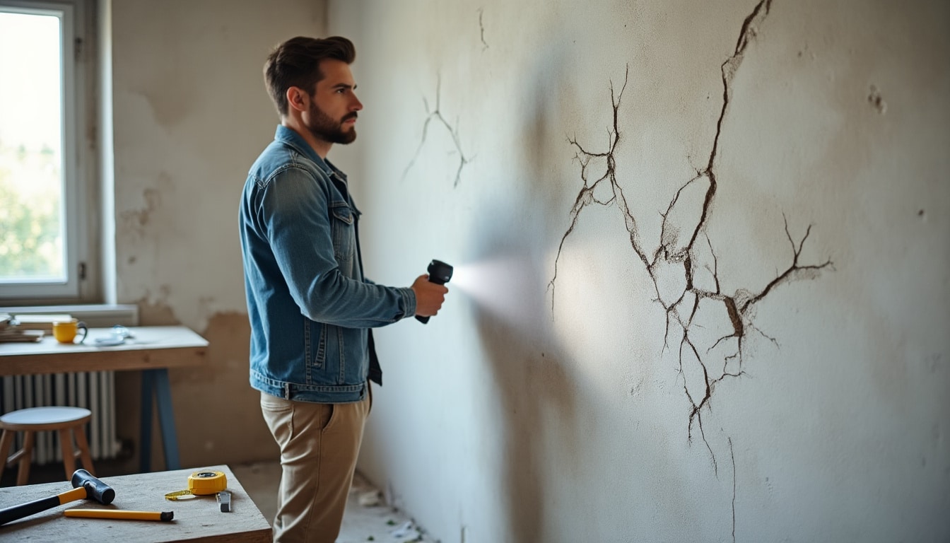 d&eacute;couvrez comment identifier facilement une fissure de mur avant d&rsquo;entamer vos travaux de r&eacute;novation. suivez nos conseils pour un diagnostic pr&eacute;cis et des solutions adapt&eacute;es &agrave; votre situation.
